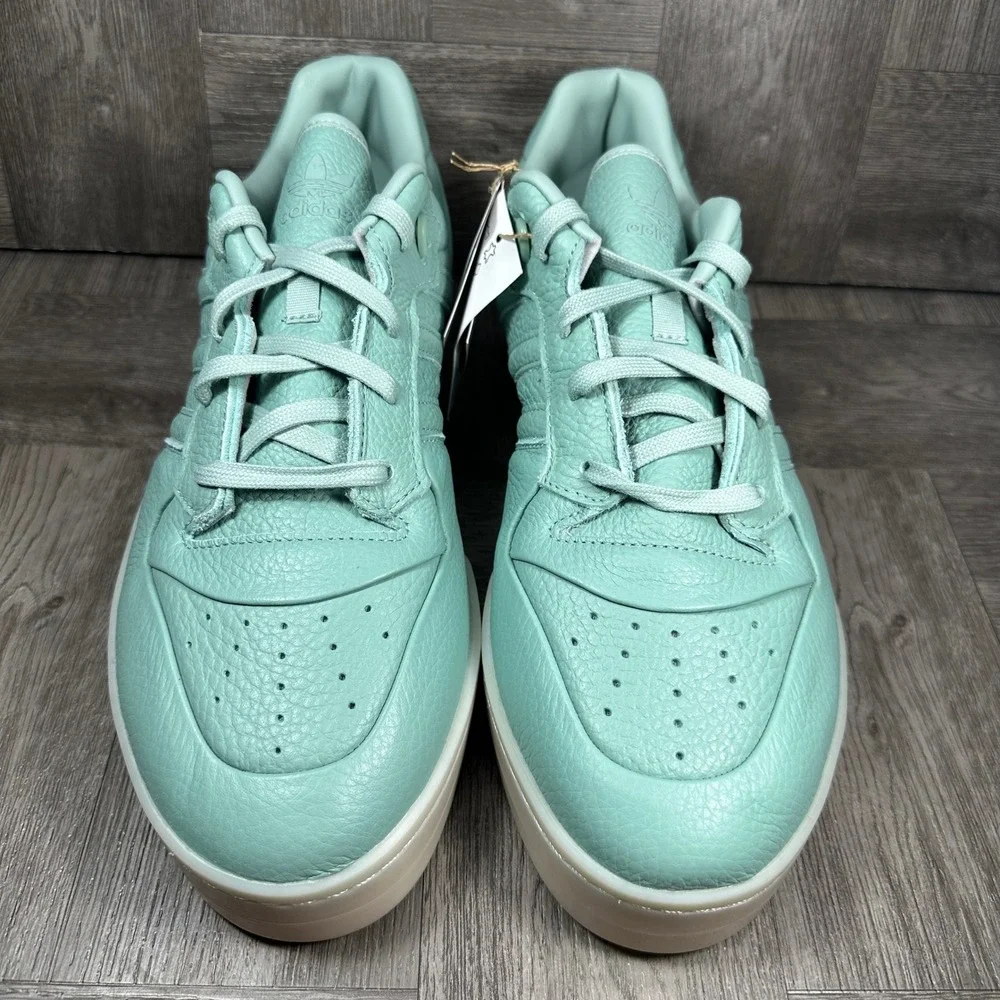 Adidas Rivalry Lux Low Mens 13 Mint Green Leather Platform Sneakers NEW IF7185
